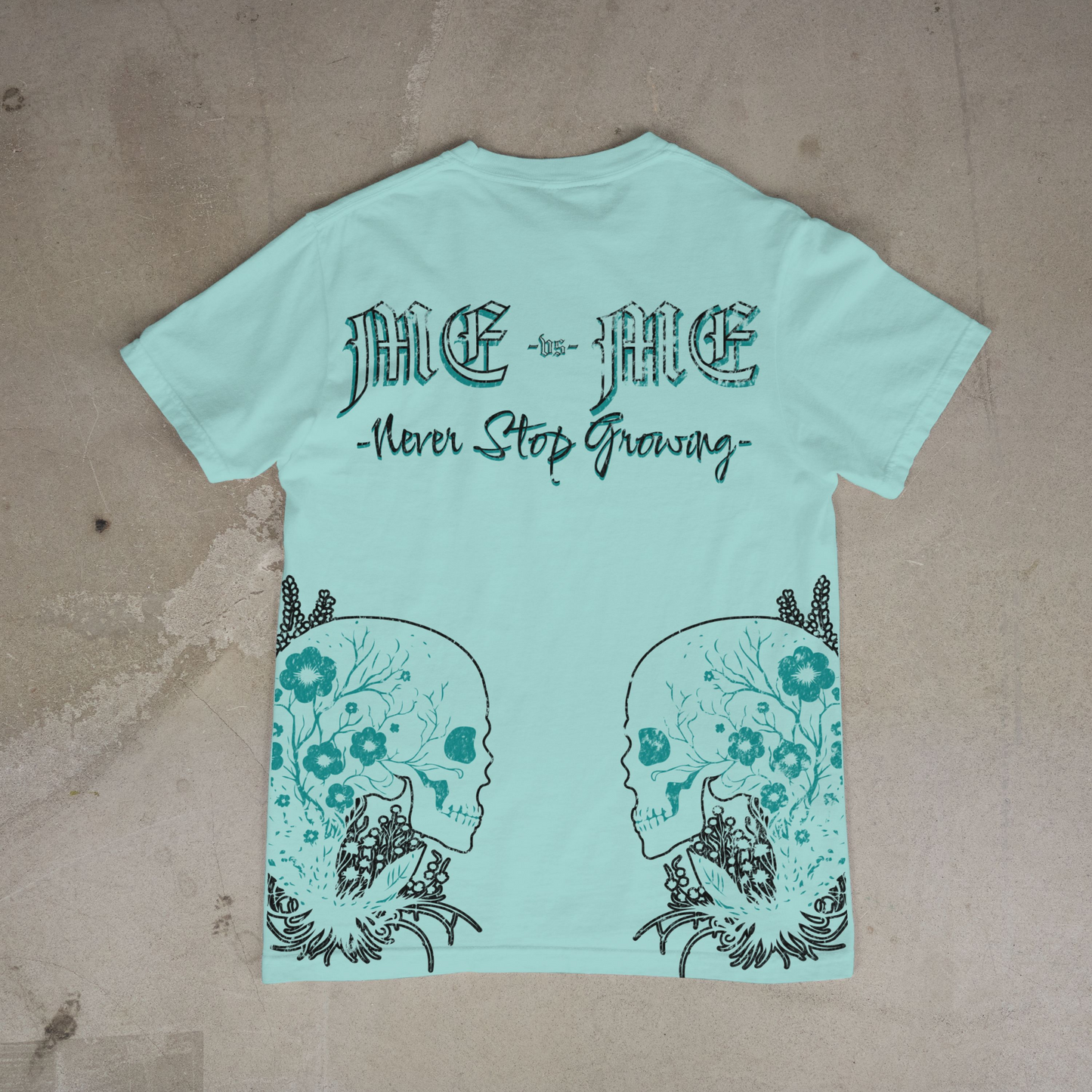 "Me vs Me" Short Sleeve Tee (Chalky Mint)
