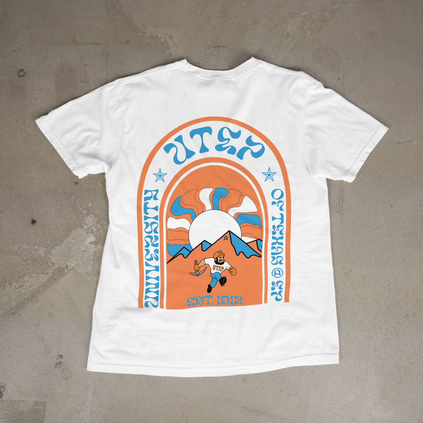 "Collegiate" (UTEP) Short Sleeve T-shirt (White)